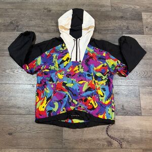 Vintage 90's Nike All-Over Print AOP Multi-Color Half Zip Pullover Hoodie Medium